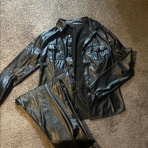 Women's  Black Faux Leather Jacket
